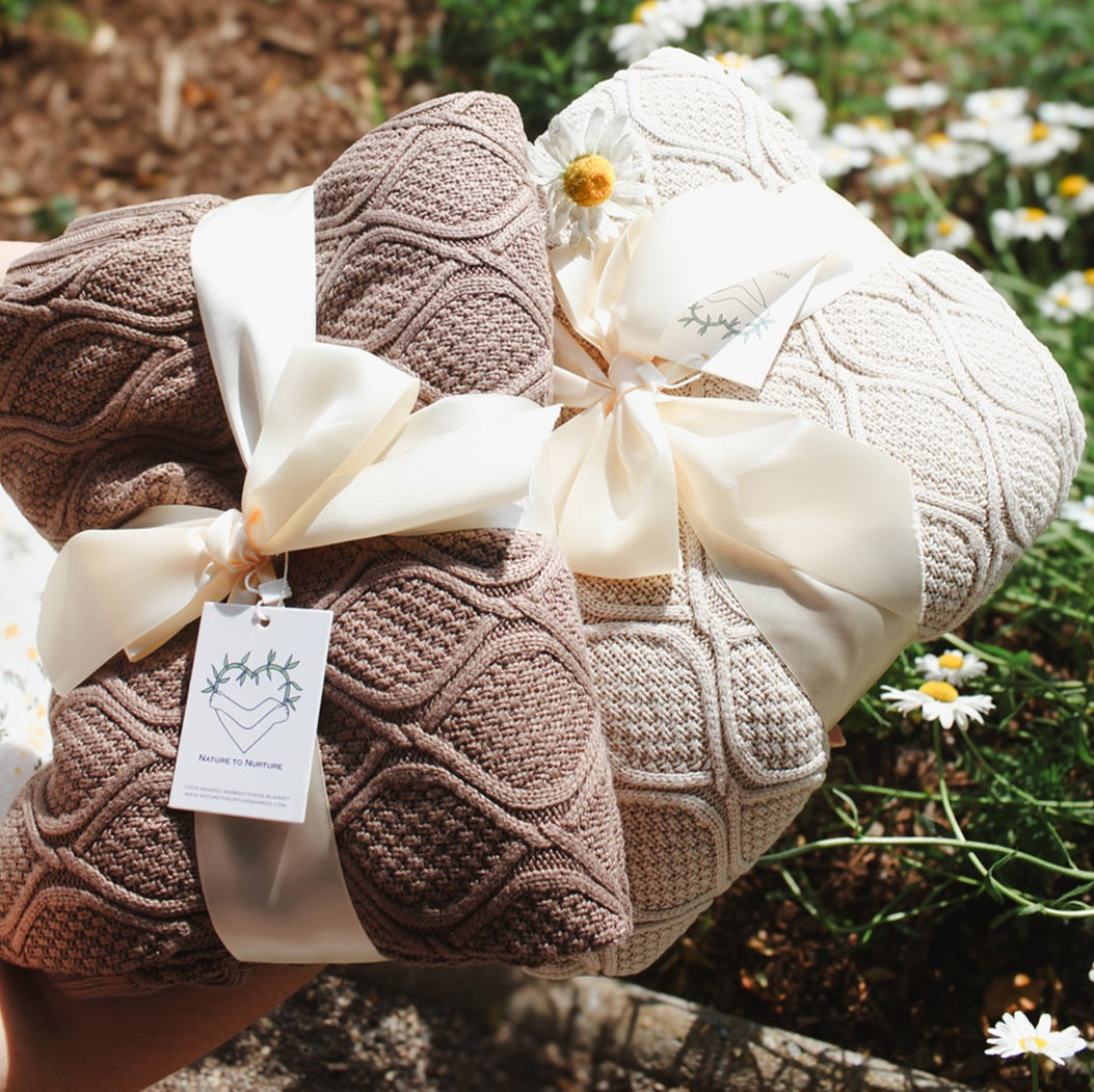 The Diamante. Bamboo Throw Blanket with Aromatherapy