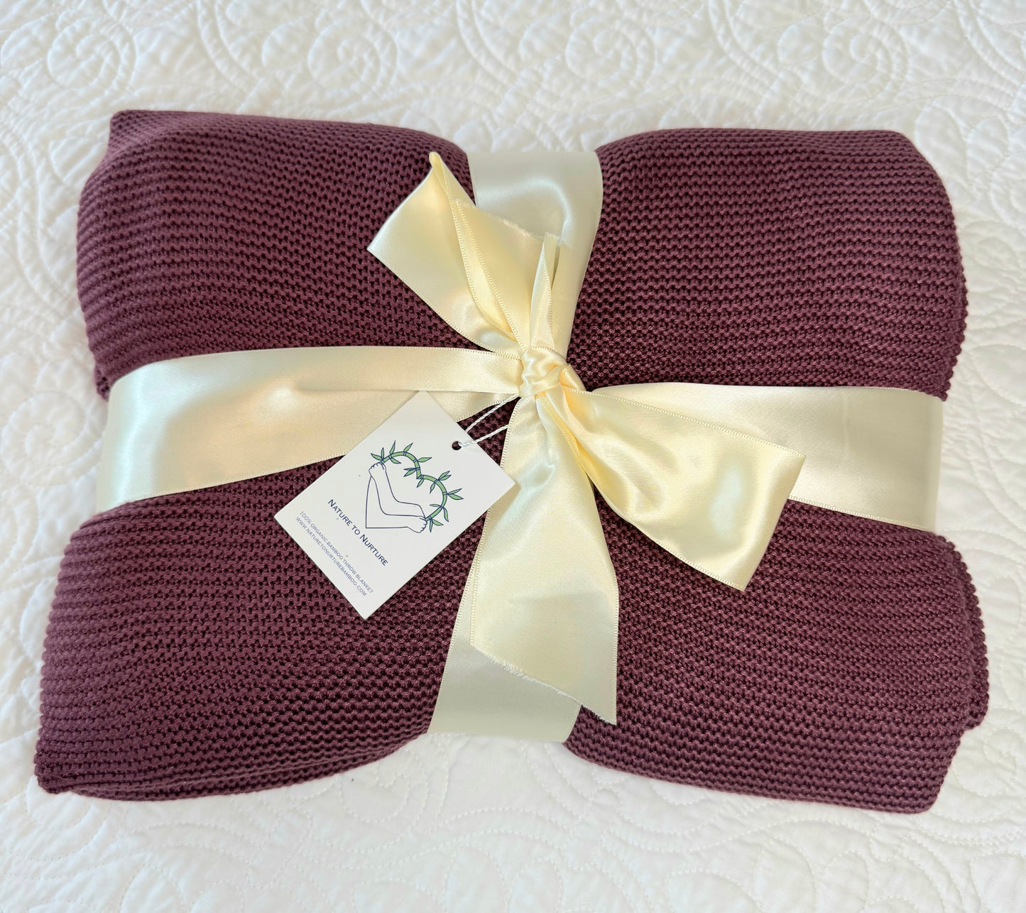 Organic Bamboo Knitted Throw Blanket