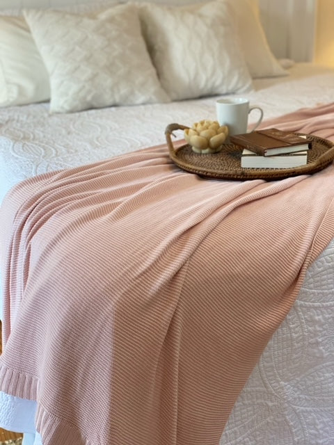 Blush pink best sale king size throw